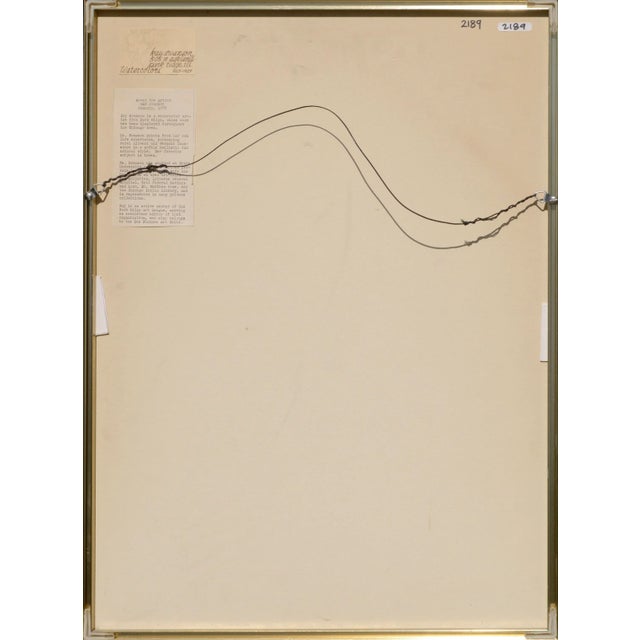 Brown 1970s "Autumn Forest" Earth-Tone Vertical Landscape Watercolor Painting with Trees by Kay Swanson For Sale - Image 8 of 9