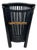 Vintage Black Bamboo & Rattan Wastebasket – British Colonial / Chinoiserie For Sale