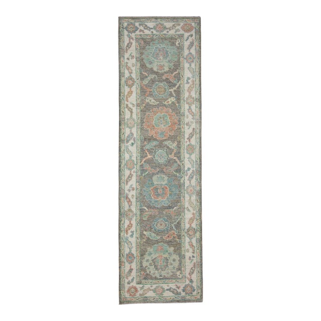 Turkish Oushak Runner Rug 2'9" x 8'4" #17550 For Sale