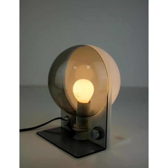 Vintage Gray and White Sirio Table Lamps by Guzzini for Meblo, Set of 2 For Sale - Image 13 of 16