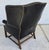 Chippendale Classic Georgian Chippendale Black Leather Wingback Library Gentlemans Armchair For Sale - Image 3 of 16