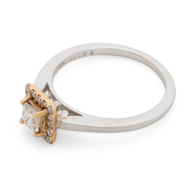Late 20th Century 14k White & Yellow Gold Diamond Ring For Sale - Image 5 of 8