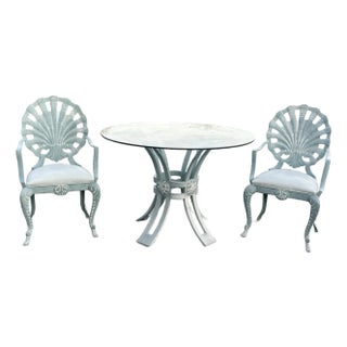 Brown Jordan Grotto Shell Chairs & Table For Sale