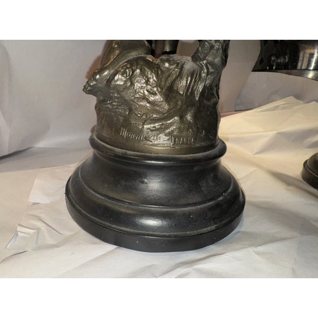 1900 - 1909 Large Antique French Moreau Statue - Boy With Dog For Sale - Image 5 of 5