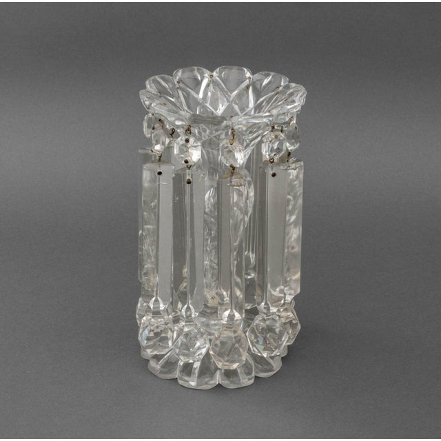 Pair of Gilded Age Cut Crystal Lusters. 9" H x 5" Diameter. Provenance: From a New York City Collection.