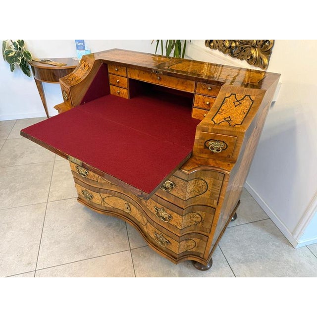 Antique Baroque Writing Secretary with Drawers For Sale - Image 6 of 18