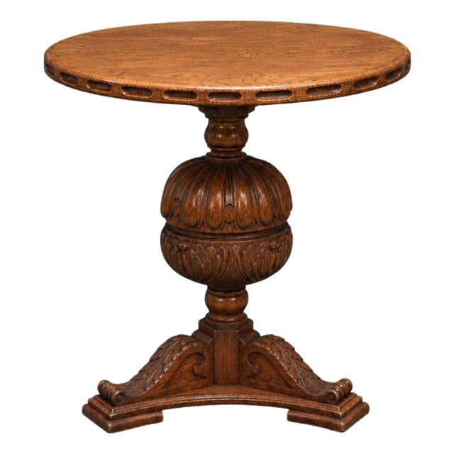 19th Century French Oak Carved Pillar Table For Sale