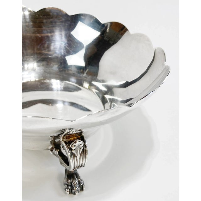 Metal Vintage Silver Footed Reed and Barton Scalloped Bowl For Sale - Image 7 of 10