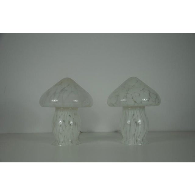 1970s Glass Mushroom Table Lamps attributed to Limburg, Germany, 1970s, Set of 2 For Sale - Image 5 of 12