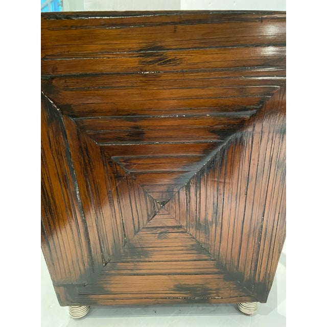 Contemporary Wooden and Silver Wrapped Magazine Stand For Sale - Image 4 of 11