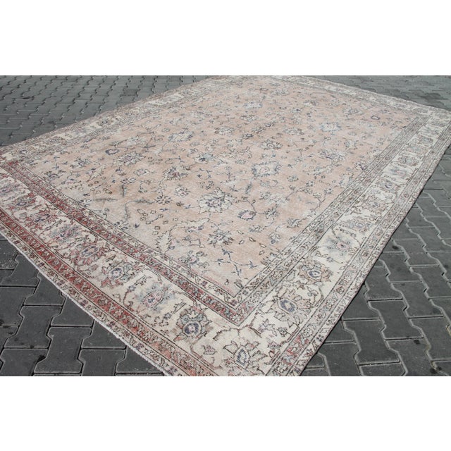 Mid-Century Modern Oversized Vintage Hand Knotted Turkish Rug - 99" X 145" For Sale - Image 3 of 11