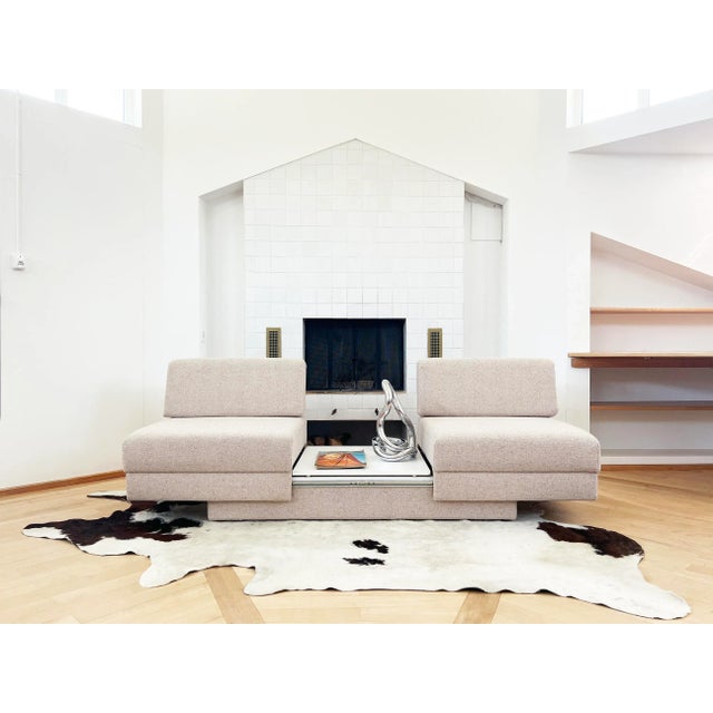 Vintage Scandinavian Convertible Sofa with Built-In Table, 1980s For Sale - Image 4 of 13