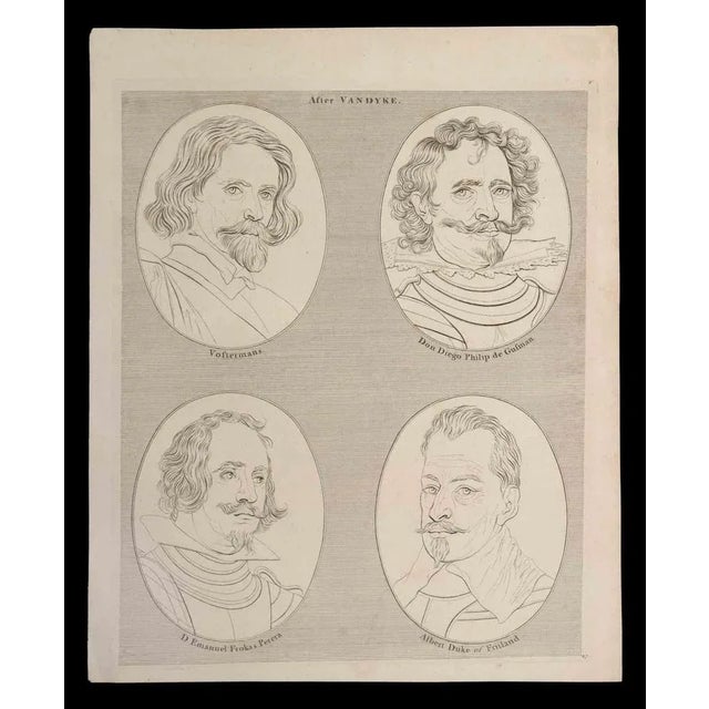 Portraits after Vandyke is an original etching artwork realized by Thomas Holloway for Johann Caspar Lavater's "Essays on...