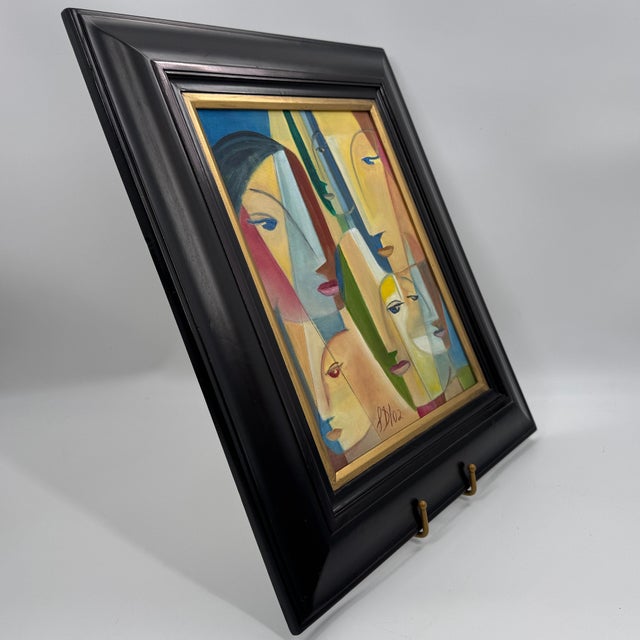Yellow Original Cubist Portrait, Contemporary Modernist Study Painting For Sale - Image 8 of 12