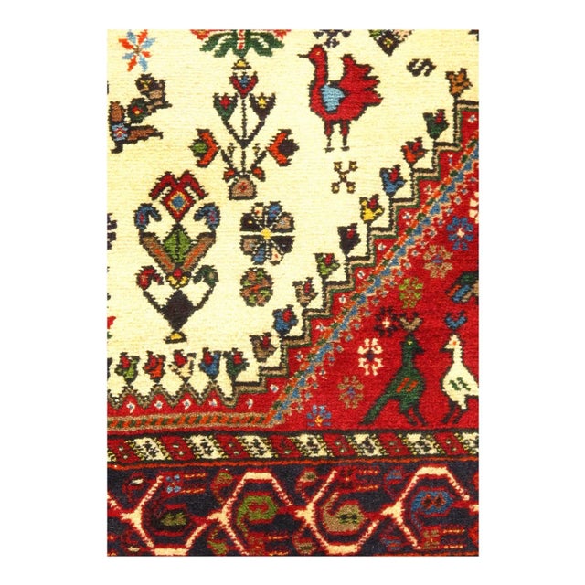Traditional 2020s Ivory Persian Afshar Rug For Sale - Image 3 of 5