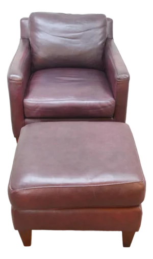 Stickley Leather Armchair and Ottoman