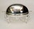 A highly decorative silver plated entre or chafing dish in the edwardian style, of classic oval form with a revolving...