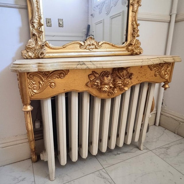 Monumental 19th-Century Rococo Revival Giltwood Pier Mirror &Amp; Matching Console, C. 1860–1875 For Sale - Image 13 of 13