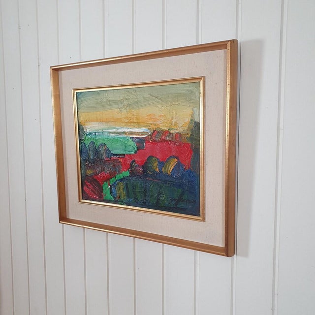 Jonne Bergström, Landscape by the Atelier, 1960s, Oil on Canvas For Sale - Image 10 of 18