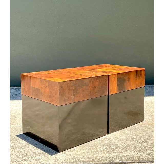 Vintage Burl Parquet Low Drinks Tables - A Pair For Sale - Image 11 of 12