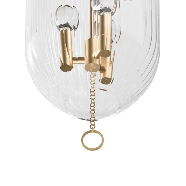 Regina Andrew Roxie Fluted Glass Pendant, Natural Brass For Sale In Detroit - Image 6 of 9