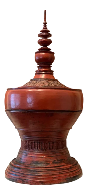 Antique Lacquer Offering Elm Bowl Southeast Asia