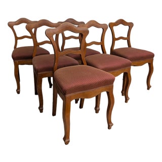 Biedermajer Chairs in Beech Wood with Springs, Set of 6 For Sale
