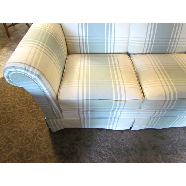 Clayton Marcus Plaid Sofa with Slipcover Chairish