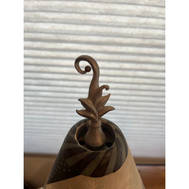 1999 Copper Table Lamp With Small Conical Ceramic Shade by Janna Ugone For Sale In Memphis - Image 6 of 8