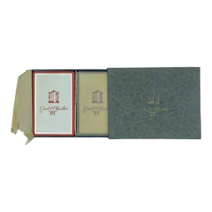 Mid 20th Century New in Box the "21" Club Nyc New York Restaurant Double Deck Playing Cards - Set of 2