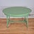 Early 20th Century Celery Green Painted Wicker Oval Sofa Console Table Desk Vanity For Sale - Image 9 of 11