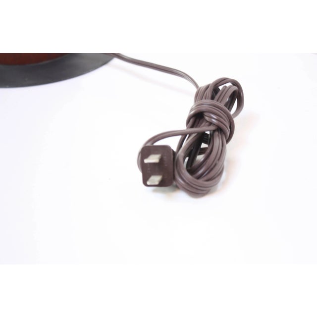 Metal Tall Danish Modern Conical Table Lamp in Teak and Brass For Sale - Image 7 of 12