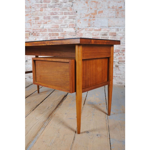 Mid-Century Czech Writing Desk in Mahogany Veneer, 1950s For Sale - Image 10 of 15