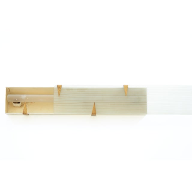 Vintage French Wall Sconce Sliding Sandblasted Ribbed Glass and Brass from Maison Arlus For Sale - Image 11 of 15
