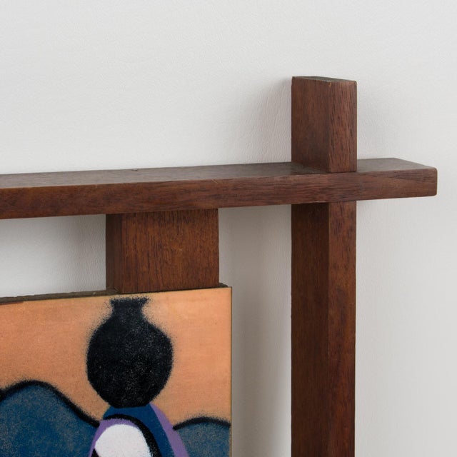 Judith Daner Enamel Artwork Wall Panels Set, the Mexicans, 1950s, Set of 2 Pieces For Sale - Image 12 of 17