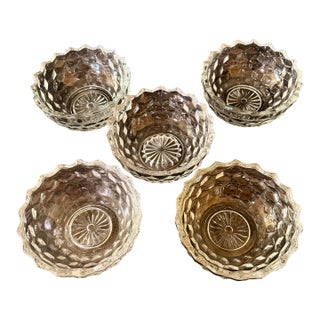Mid 20th Century Indiana Glass Colony American Whitehall Bowls - Set of 5 For Sale