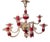 Chandelier in Transparent and Ruby ​​red Glass in Galliano and Murano Iron For Sale