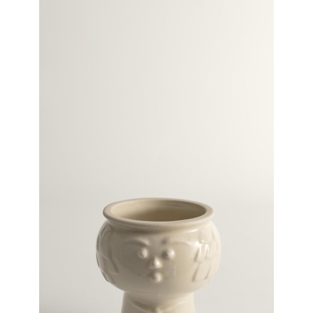 Scandinavian Modern White Porcelaine Face Vase by Ancher Iversen For Sale - Image 10 of 13