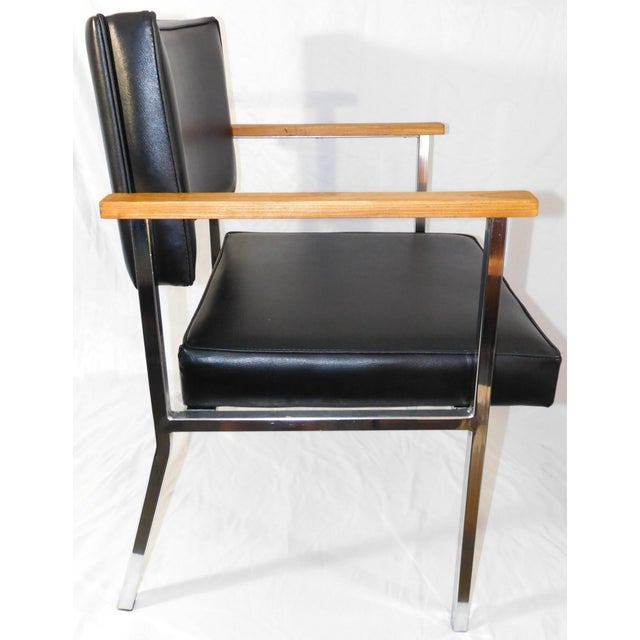 1970s Vintage Cole / Litton Restored Chrome & Vinyl Office Arm Chair For Sale In Portland, ME - Image 6 of 18