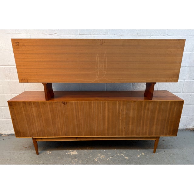 Vintage Bernhard Pedersen & Son Danish Teak Credenza W/ Glass Hutch For Sale - Image 18 of 18