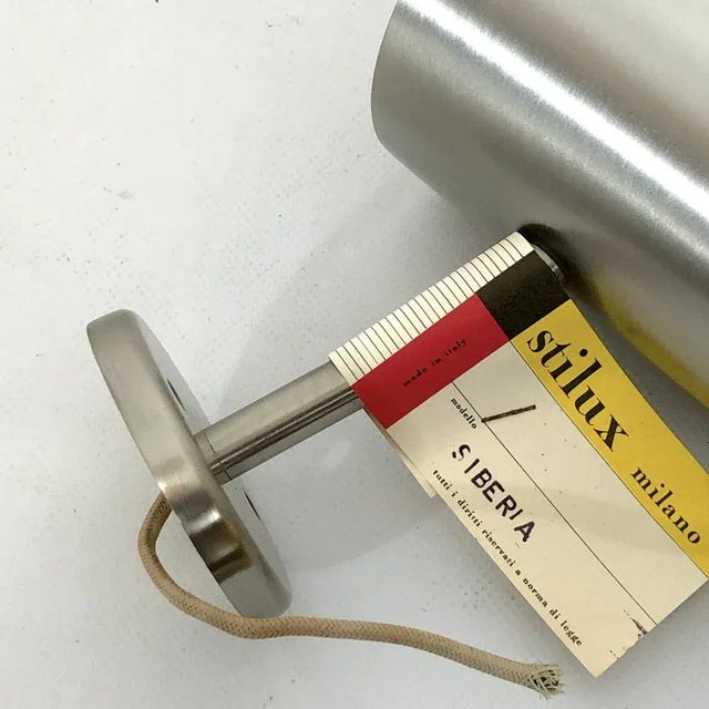 Silver Wall Lamp Model Siberia from Stilux Milano, 1960s For Sale - Image 8 of 10