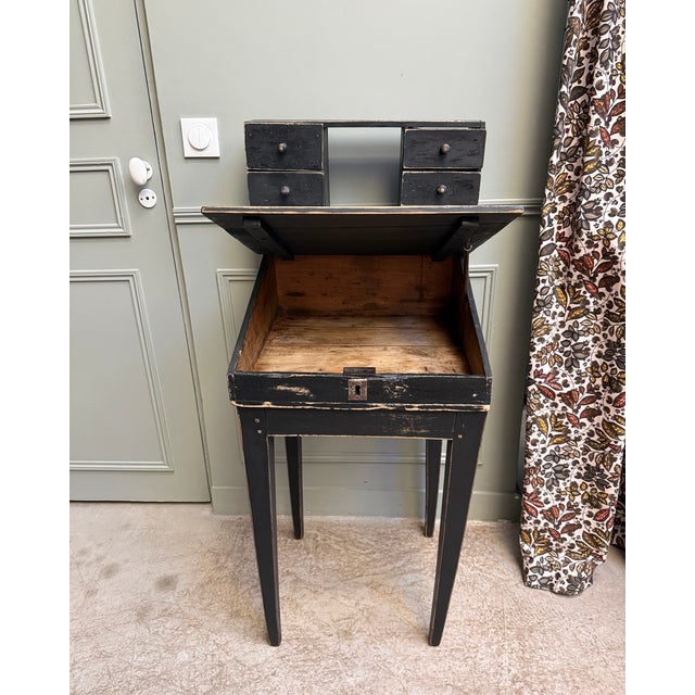 Small Antique Black Tiered Desk, 1890s For Sale - Image 14 of 15