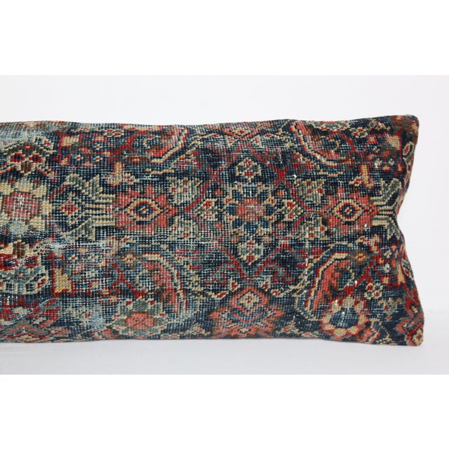 Antique Navy Blue Persian Rug Pillow Cover -16'' X 44'' For Sale In Tampa - Image 6 of 11