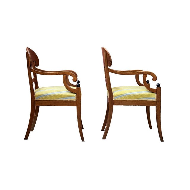Swedish Biedermeier Armchairs in Light Wood, Set of 2 For Sale - Image 3 of 13