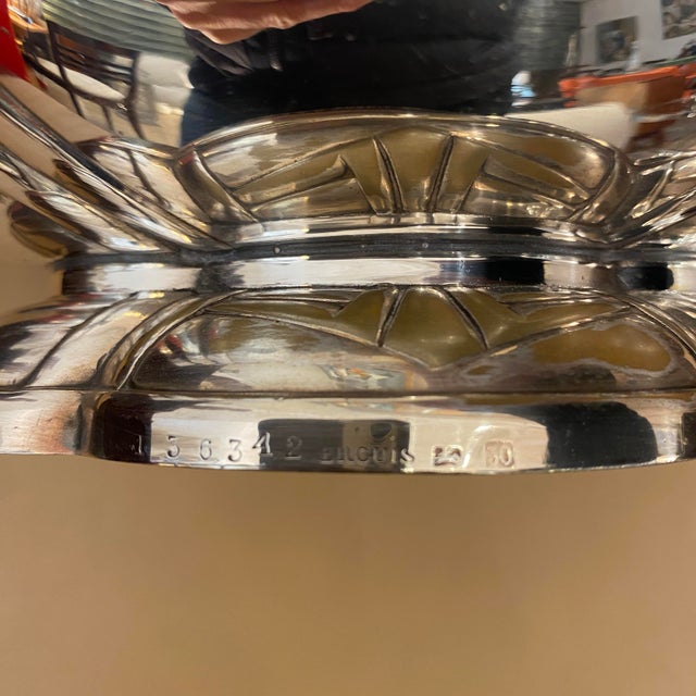 Silver-Plated Metal Centerpiece Basket from Ercuis, 1920s For Sale - Image 7 of 8