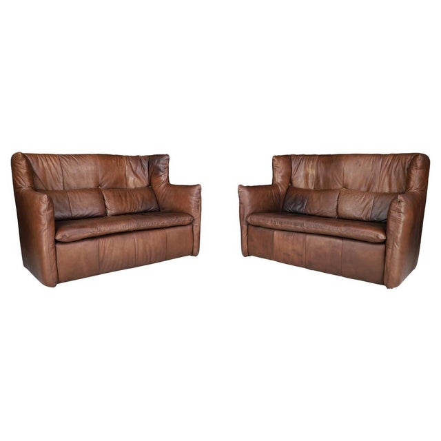 Leather Sofas attributed to Gerard van den Berg for Montis, Netherlands, 1970s, Set of 2 For Sale - Image 13 of 13