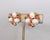 Mid-Century Modern Vintage 1959 Signed Crown Trifari Faux-Pearl & Cabochon Faux-Coral Clip Earrings-2 Pieces For Sale - Image 3 of 8