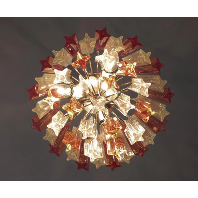 Vintage Italian Glass Quadriedri Chandelier, 1982 For Sale - Image 13 of 15