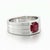 Modern Ruby Solitaire Ring for Men Silver, Gold, Size 10 For Sale - Image 3 of 5