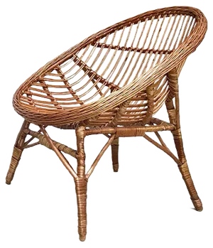 Italian Wicker Rattan Lounge Chair, 1950s